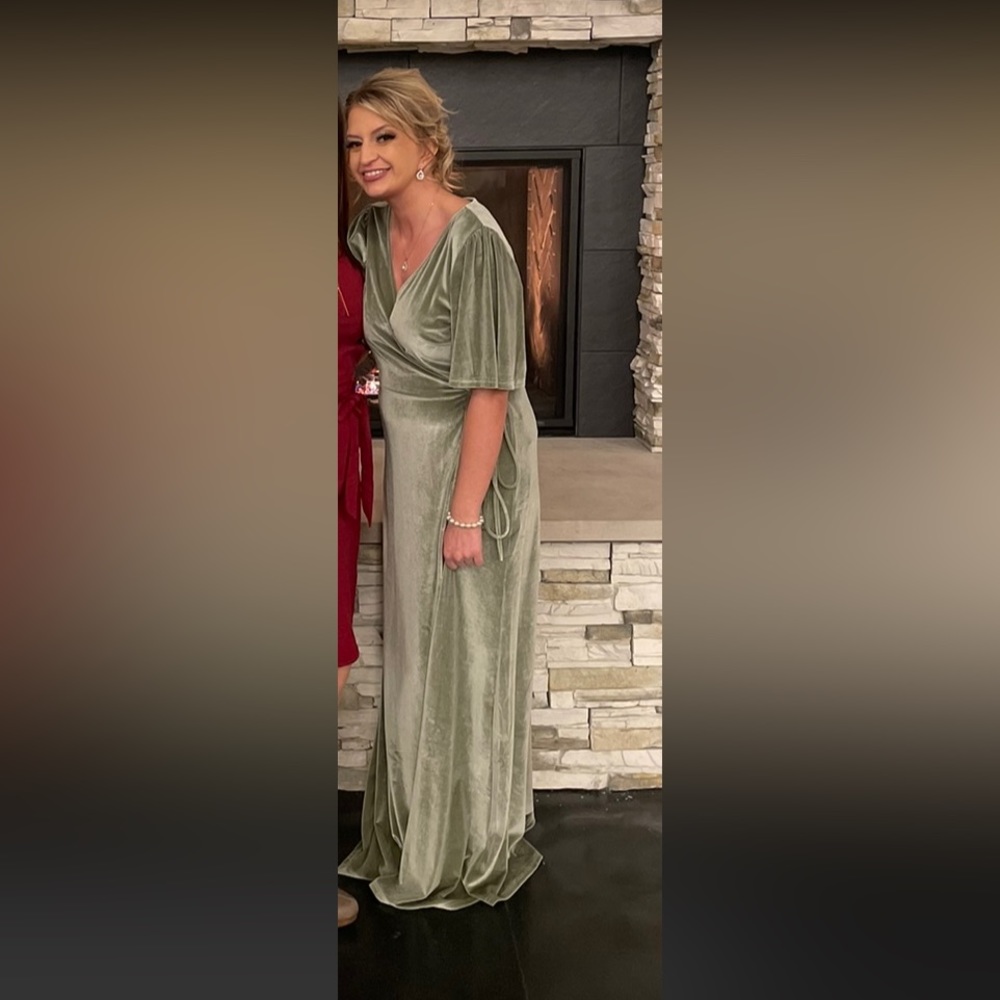 Extra large sage wrap dress. Work once